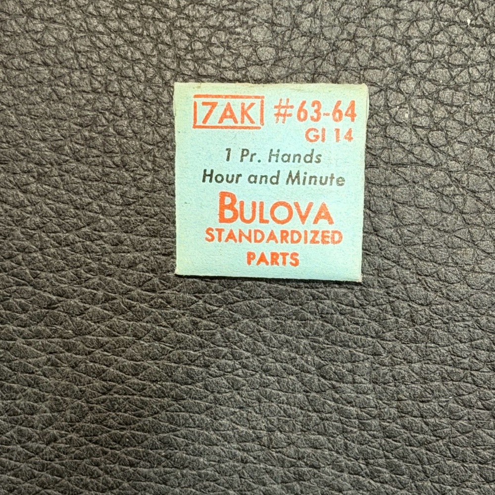 NOS Authentic BULOVA Standardized Watch Part. 7 AK 63-64 GI14 hands hour and min